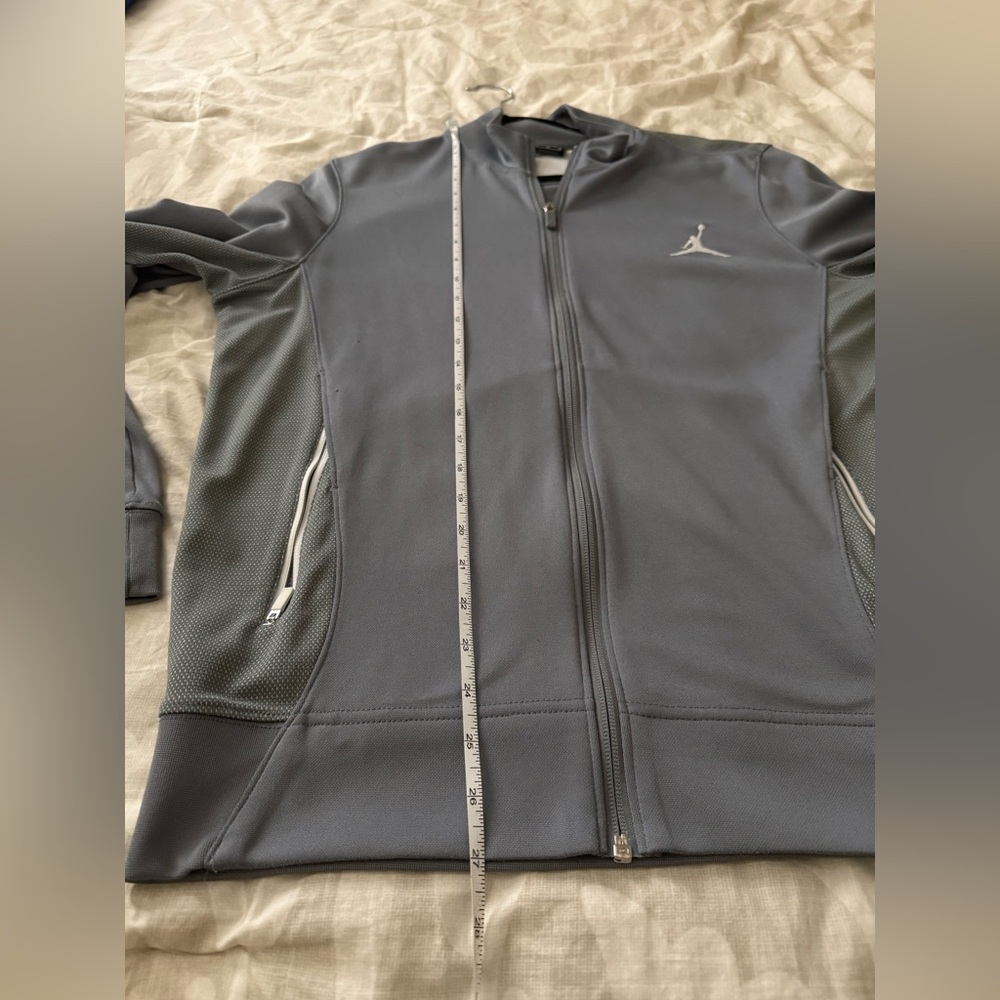 Jordan Jumpman Nike Air Dri-Fit Full Zip Mesh Track Jacket Gray Medium EUC - Picture 7 of 7